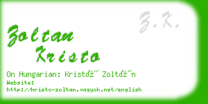 zoltan kristo business card